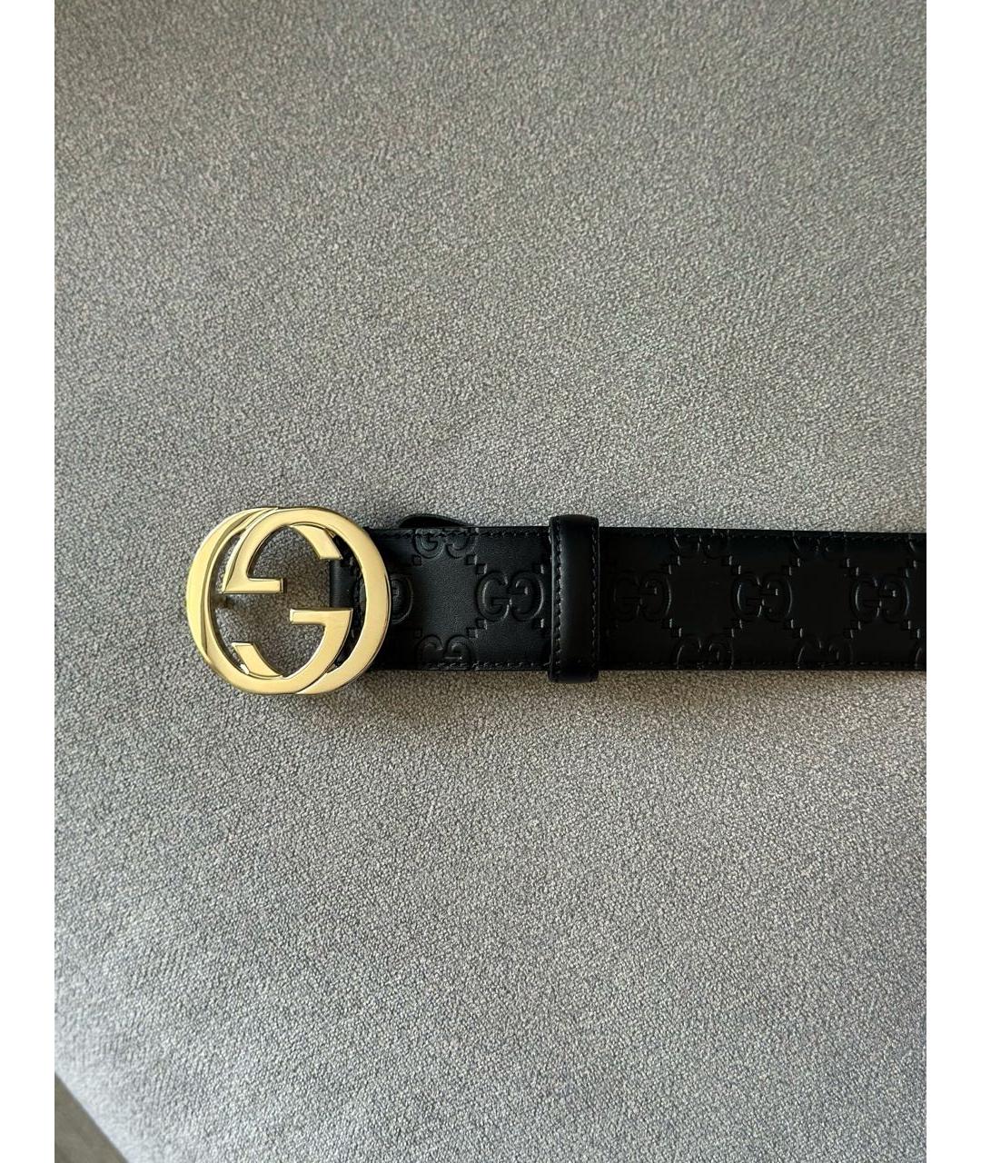 GUCCI Черный кожаный ремень, фото 5
