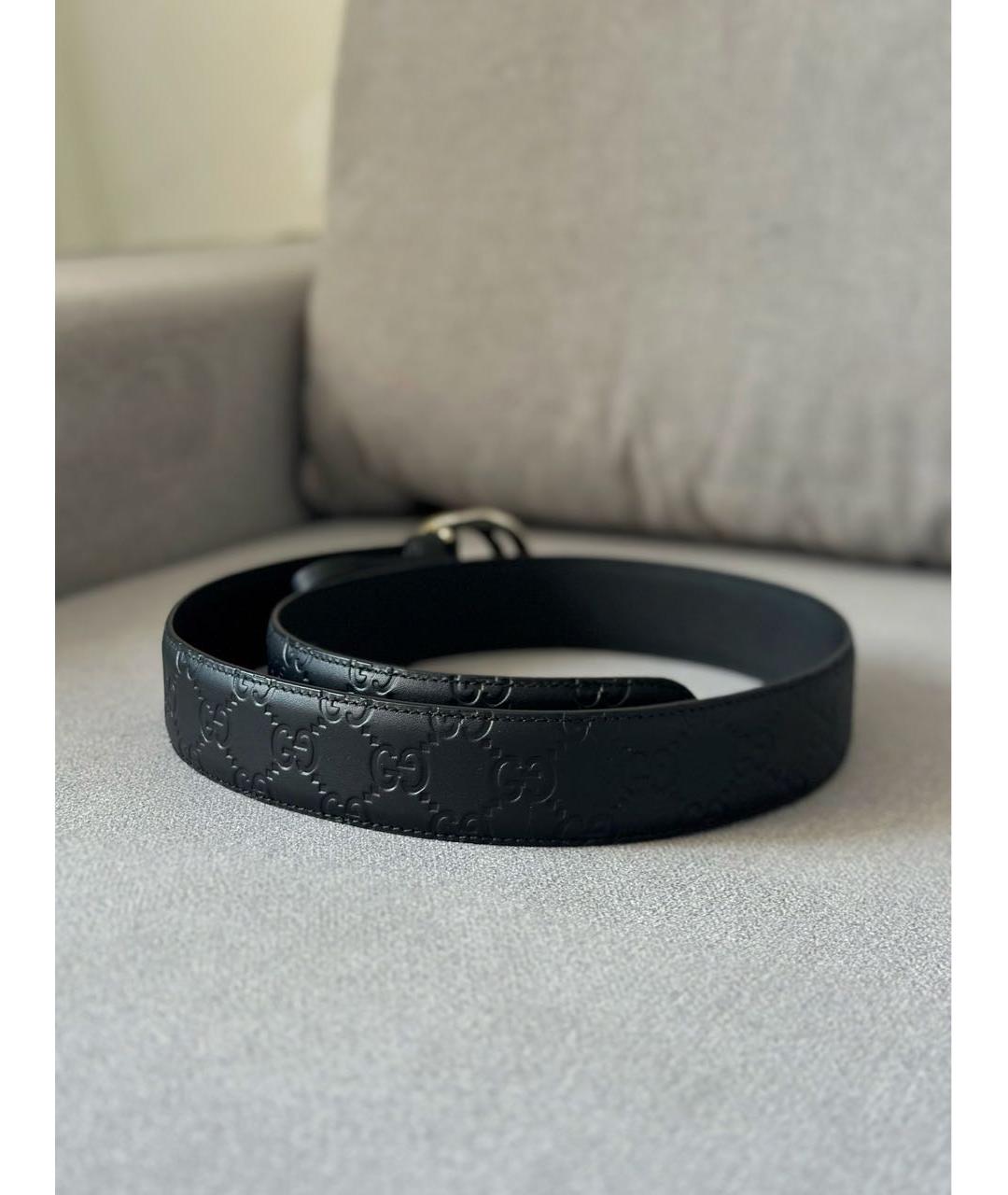 GUCCI Черный кожаный ремень, фото 4