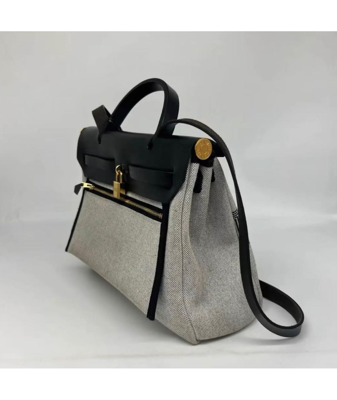 HERMES Черная тканевая сумка через плечо, фото 4