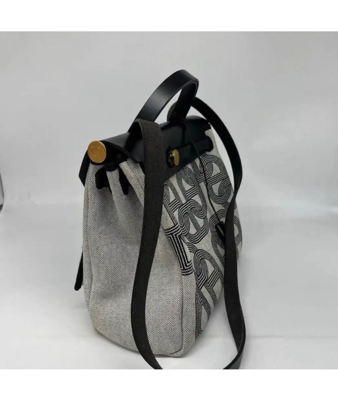 HERMES Черная тканевая сумка через плечо, фото 3