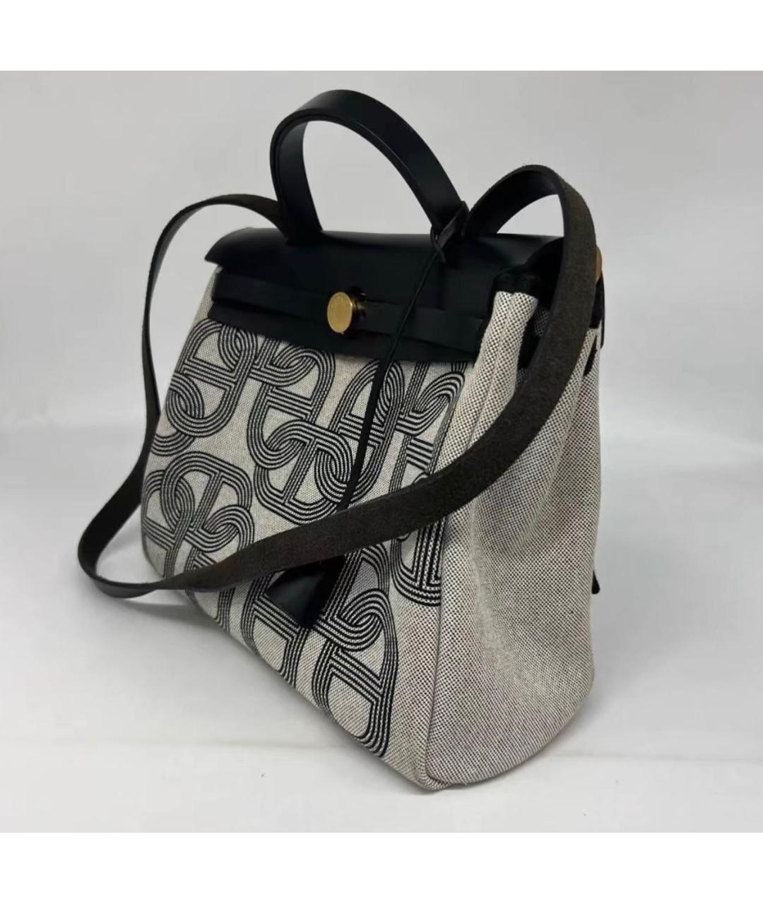 HERMES Черная тканевая сумка через плечо, фото 2