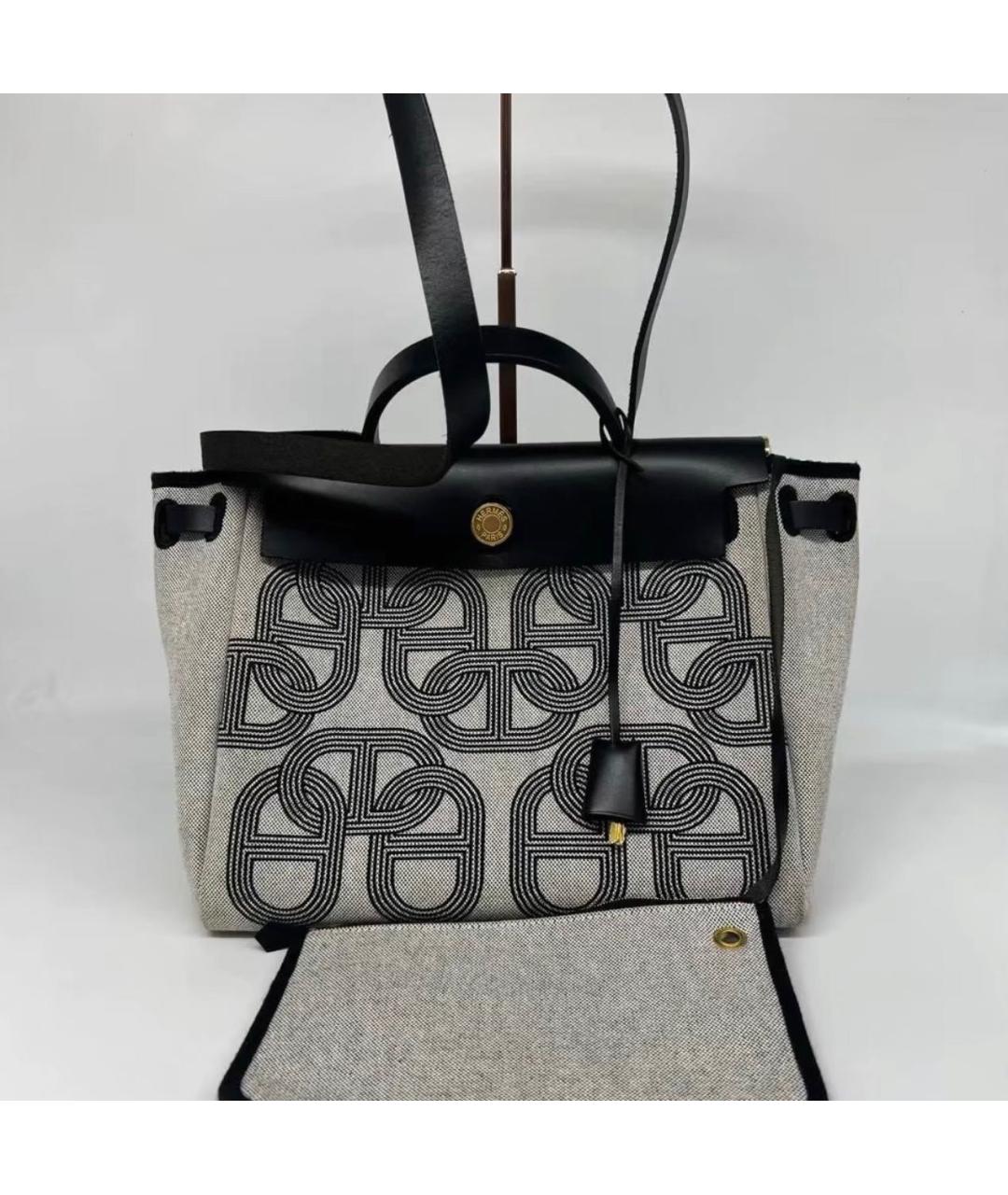 HERMES Черная тканевая сумка через плечо, фото 8