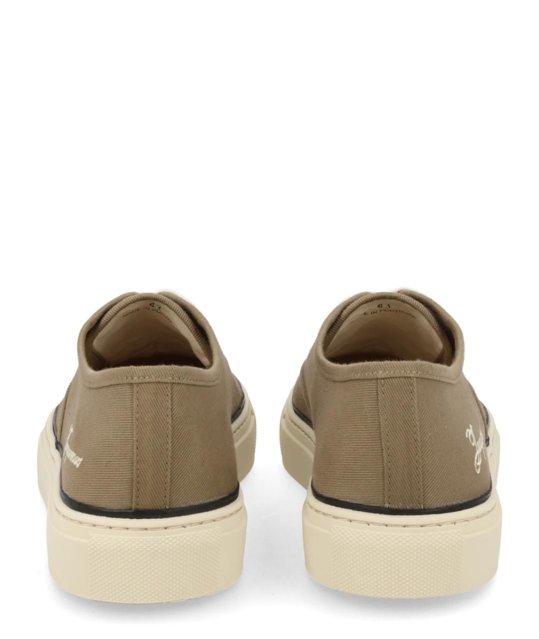 JACQUEMUS Коричневые текстильные низкие кроссовки / кеды, фото 4