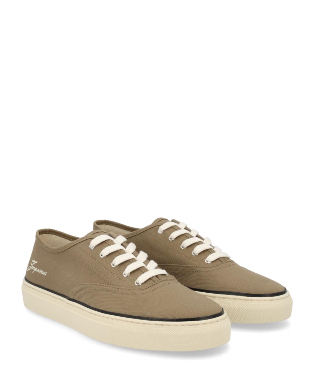 JACQUEMUS Коричневые текстильные низкие кроссовки / кеды, фото 2