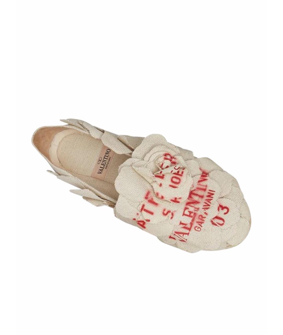 VALENTINO Бежевые текстильные эспадрильи, фото 1