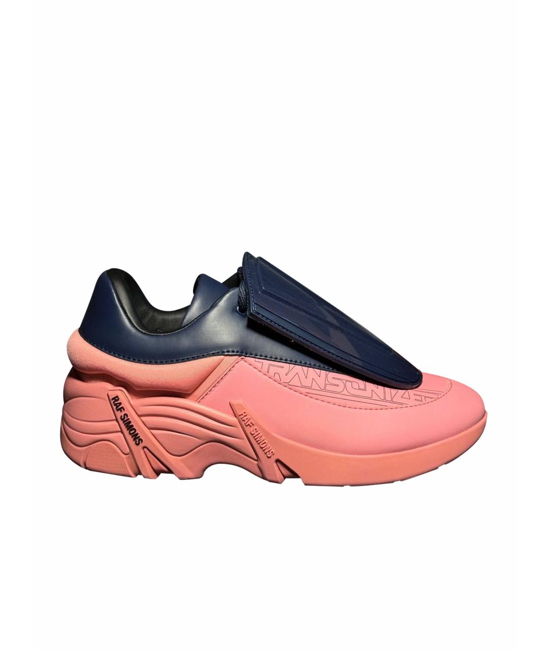 RAF SIMONS Коралловые текстильные низкие кроссовки / кеды, фото 1