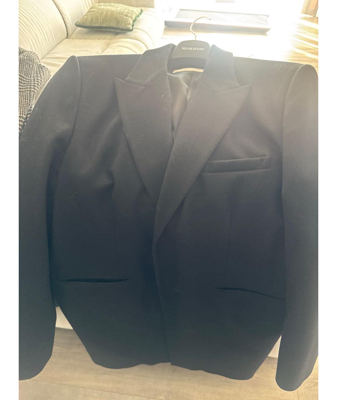 TRUSSARDI Черное шерстяное пальто, фото 2