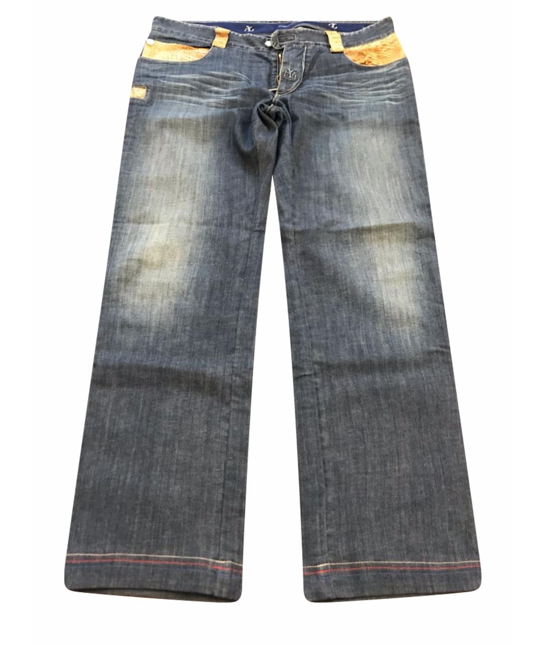 ANGELO GALASSO Синие хлопковые прямые джинсы, фото 1