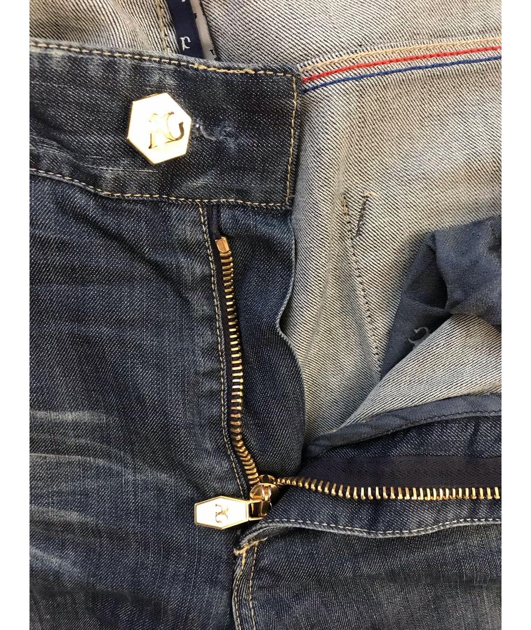 ANGELO GALASSO Синие хлопковые прямые джинсы, фото 5