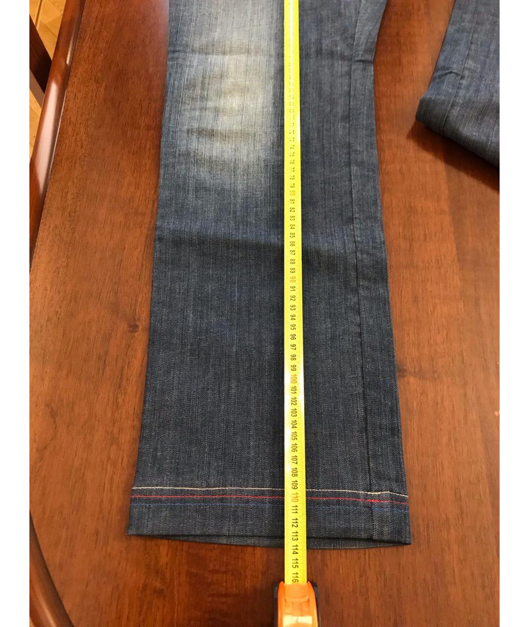 ANGELO GALASSO Синие хлопковые прямые джинсы, фото 8