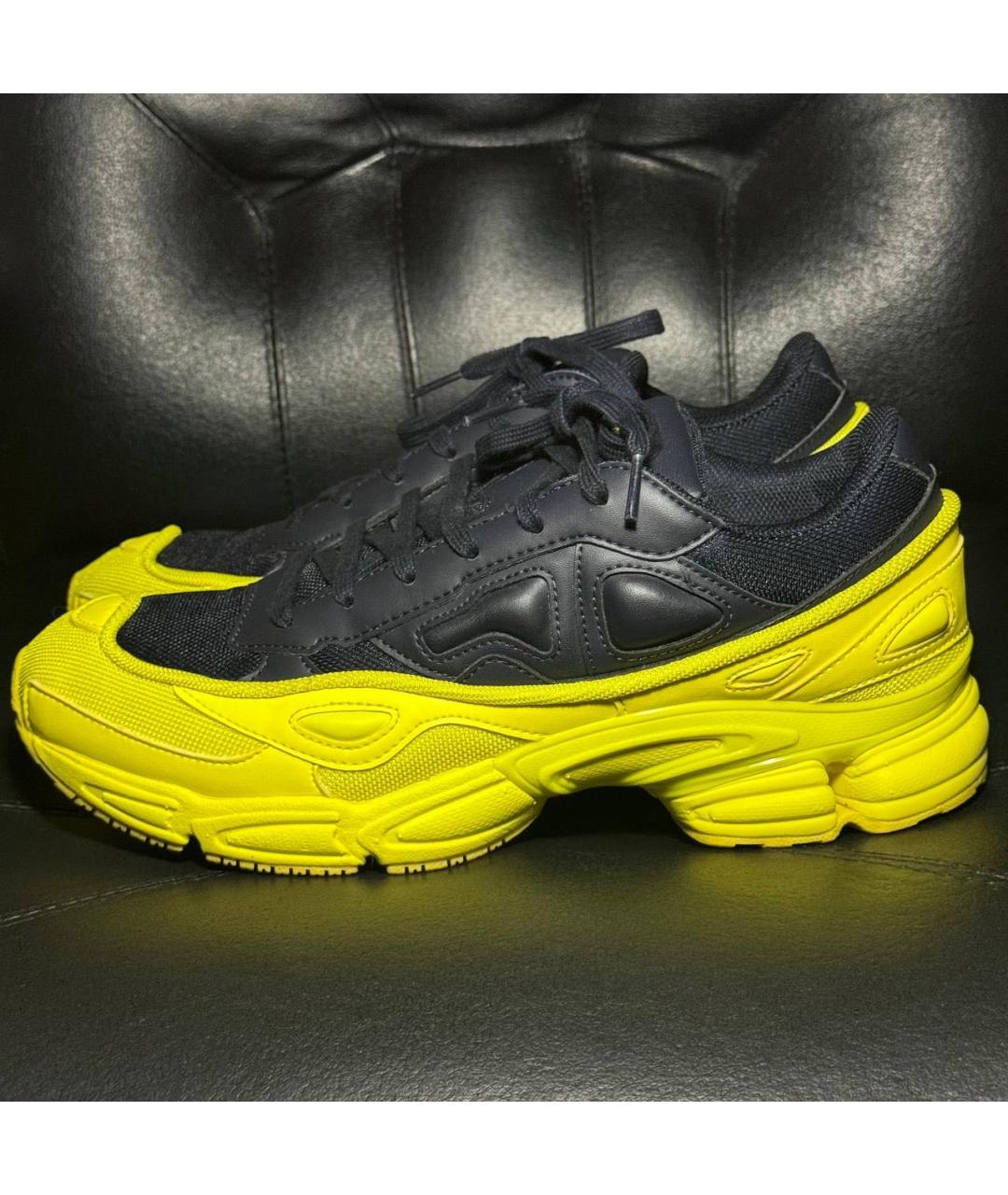 ADIDAS X RAF SIMONS Желтые текстильные низкие кроссовки / кеды, фото 3