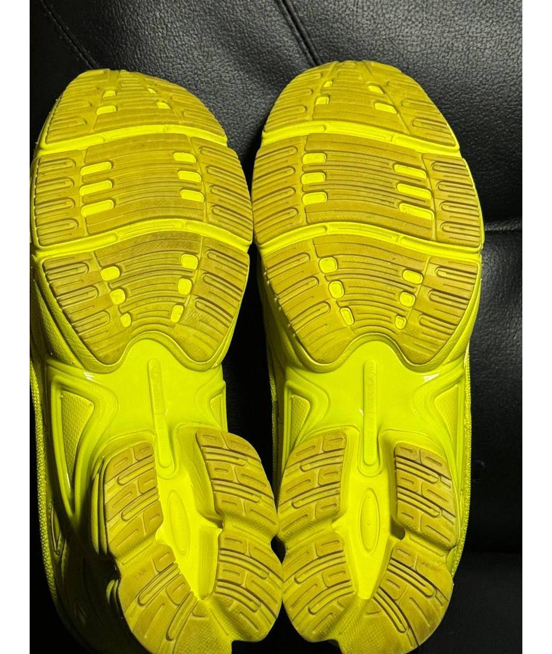 ADIDAS X RAF SIMONS Желтые текстильные низкие кроссовки / кеды, фото 8