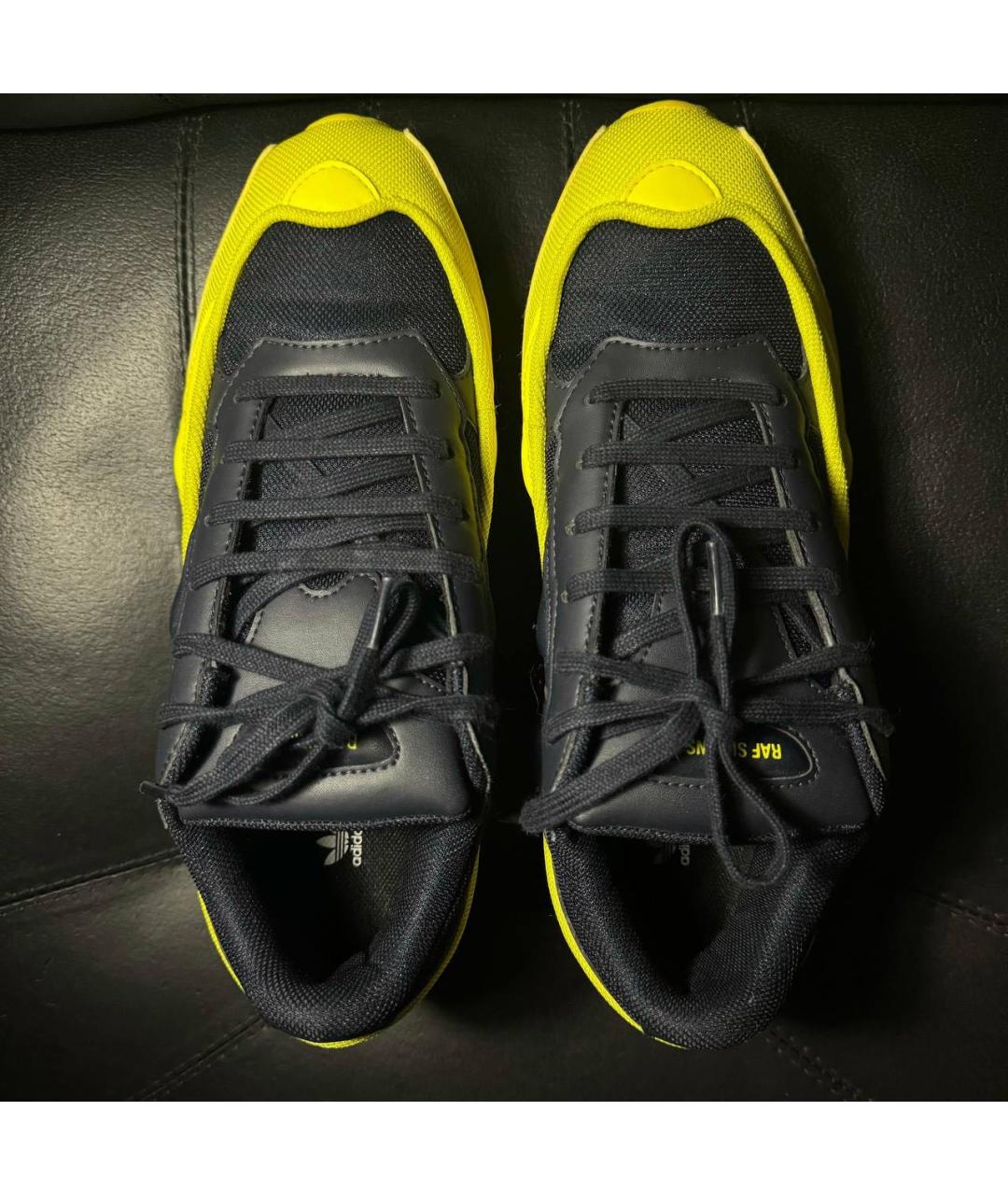 ADIDAS X RAF SIMONS Желтые текстильные низкие кроссовки / кеды, фото 7