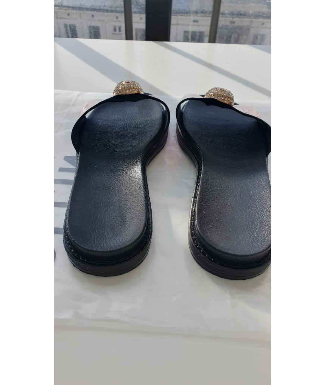 PHILIPP PLEIN Розовые шлепанцы из лакированной кожи, фото 5