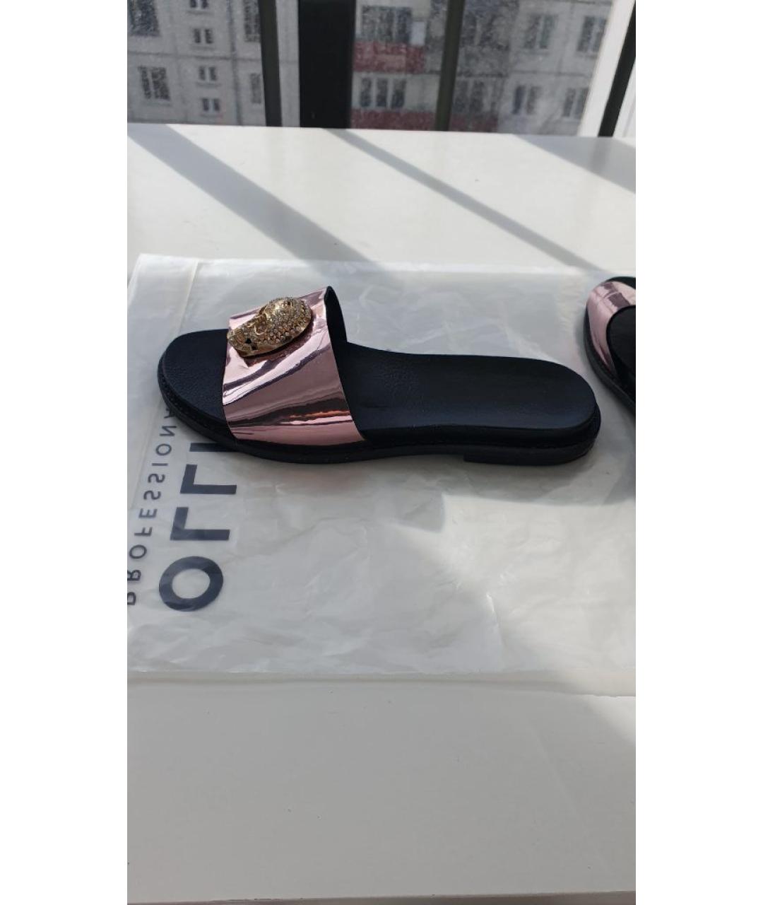 PHILIPP PLEIN Розовые шлепанцы из лакированной кожи, фото 7