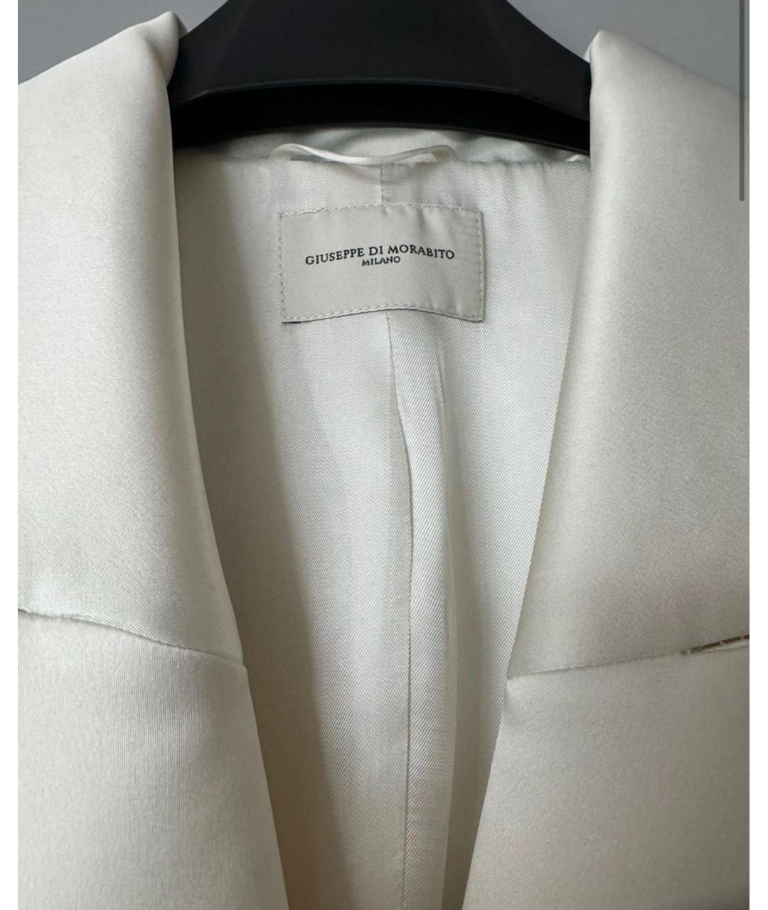 GIUSEPPE DI MORABITO Белое шелковое коктейльное платье, фото 3