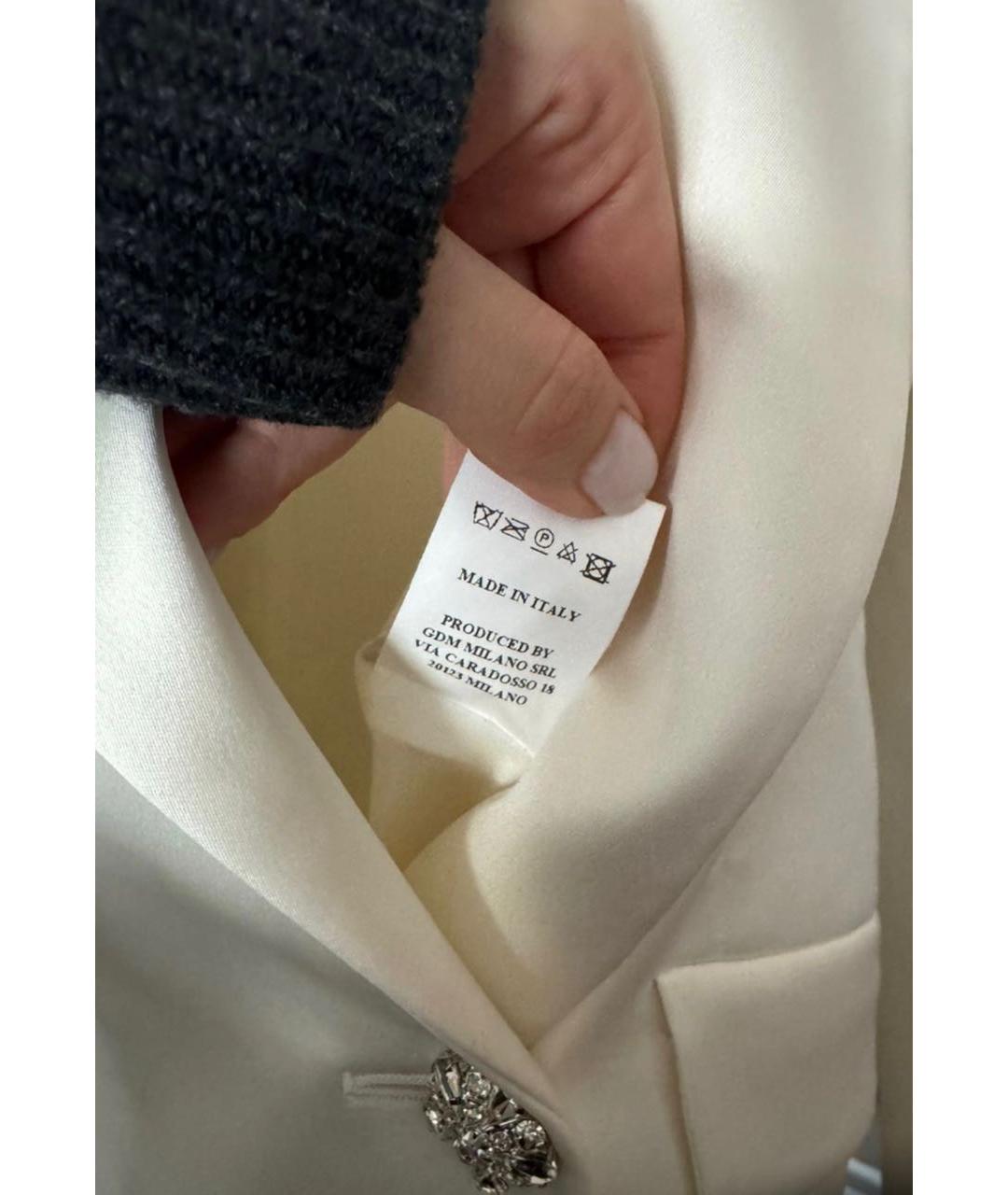 GIUSEPPE DI MORABITO Белое шелковое коктейльное платье, фото 7