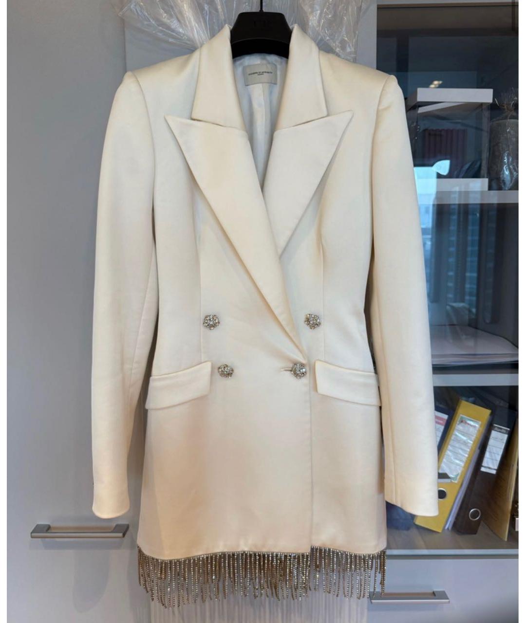 GIUSEPPE DI MORABITO Белое шелковое коктейльное платье, фото 8