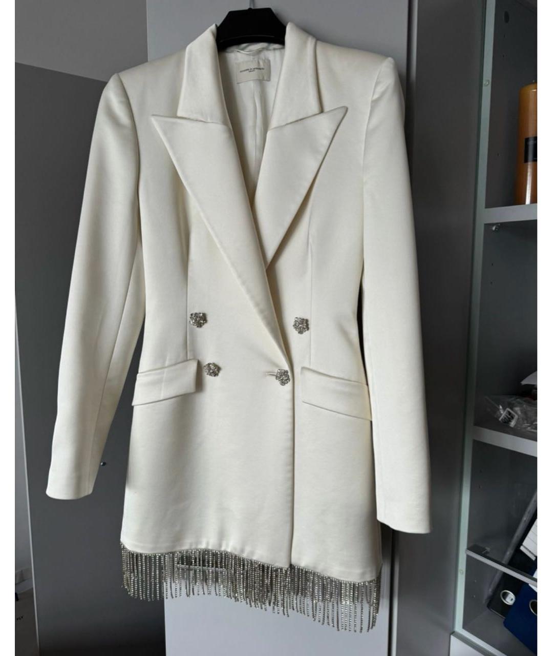 GIUSEPPE DI MORABITO Белое шелковое коктейльное платье, фото 5