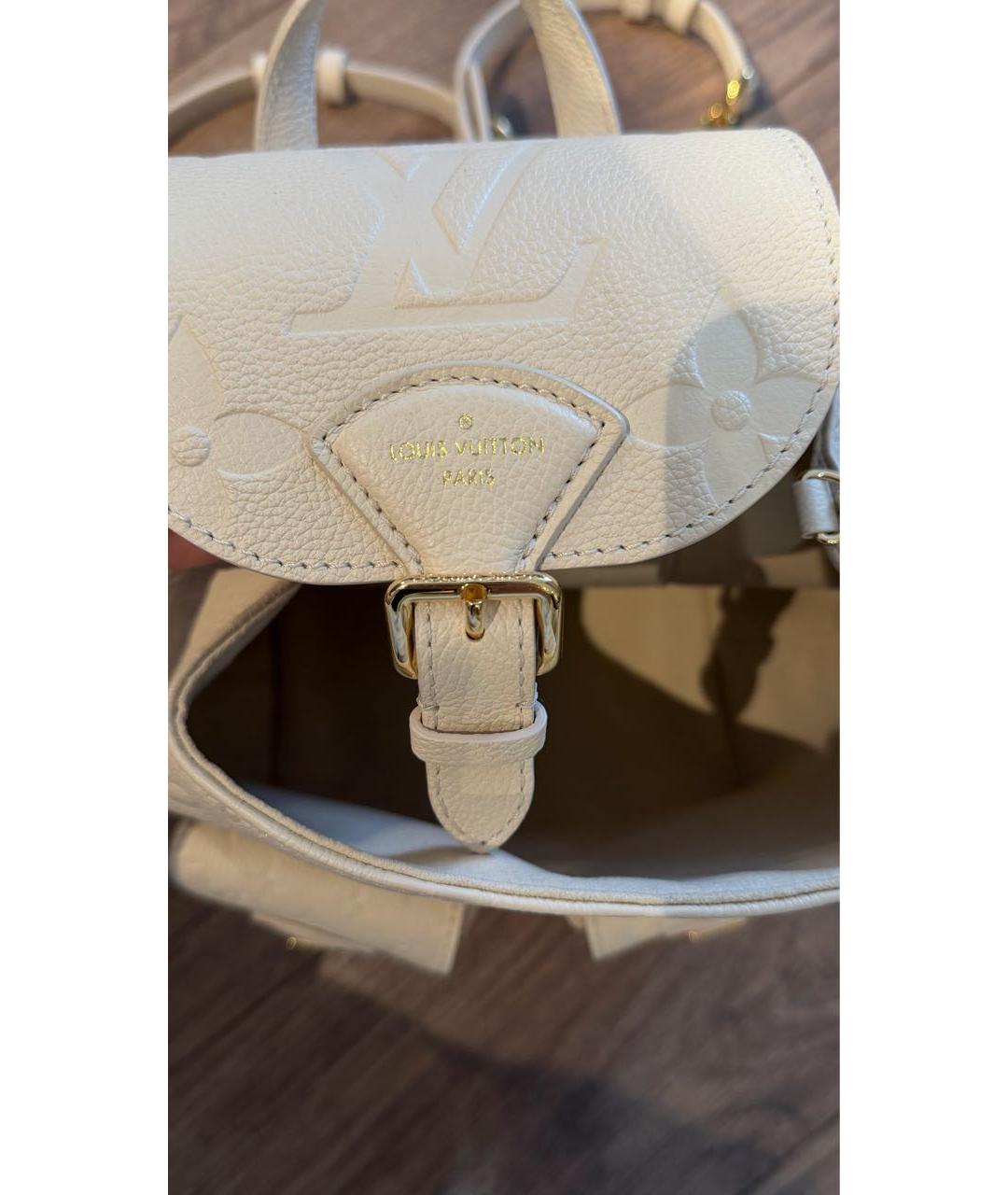 LOUIS VUITTON Бежевый кожаный рюкзак, фото 6