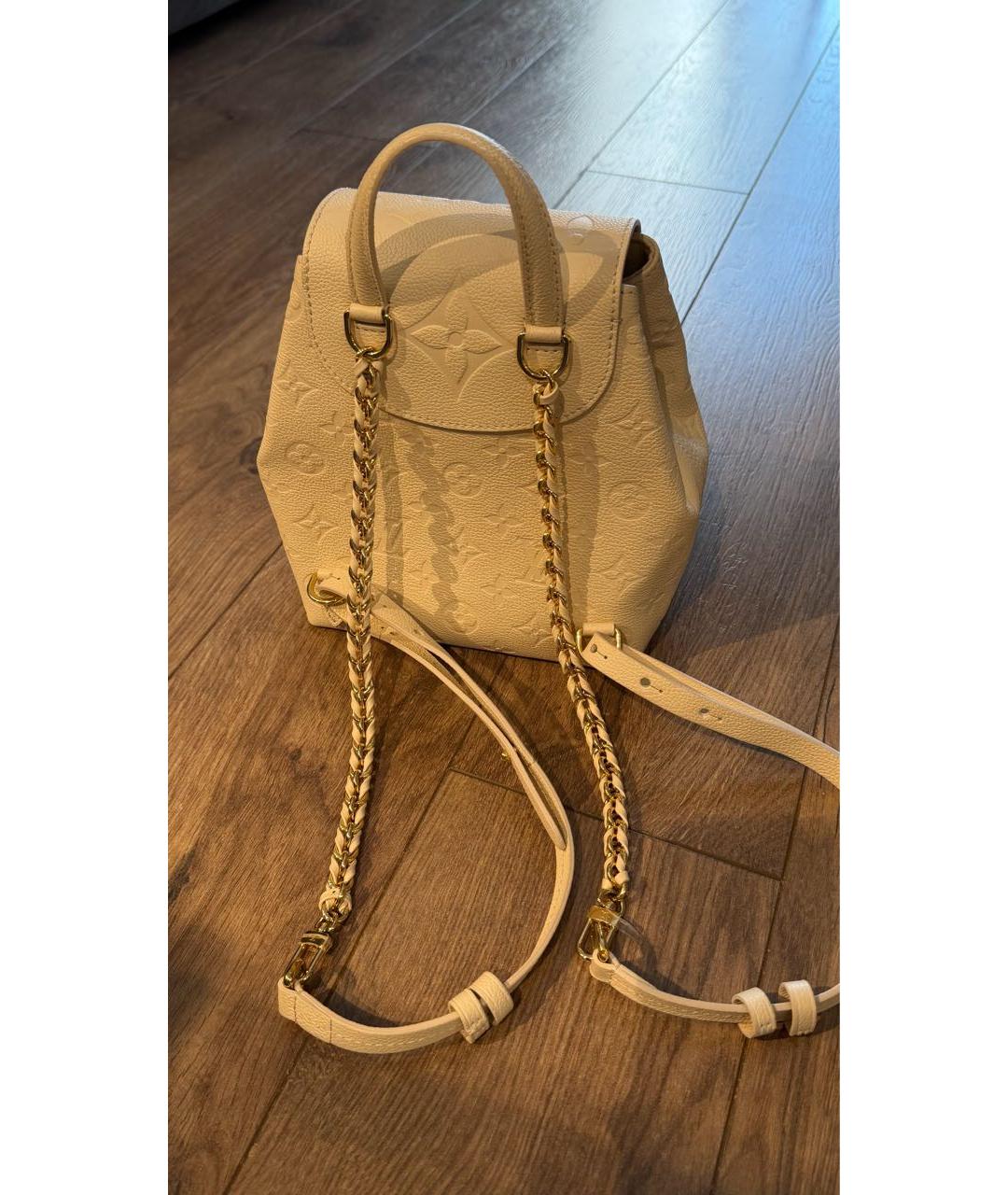 LOUIS VUITTON Бежевый кожаный рюкзак, фото 3