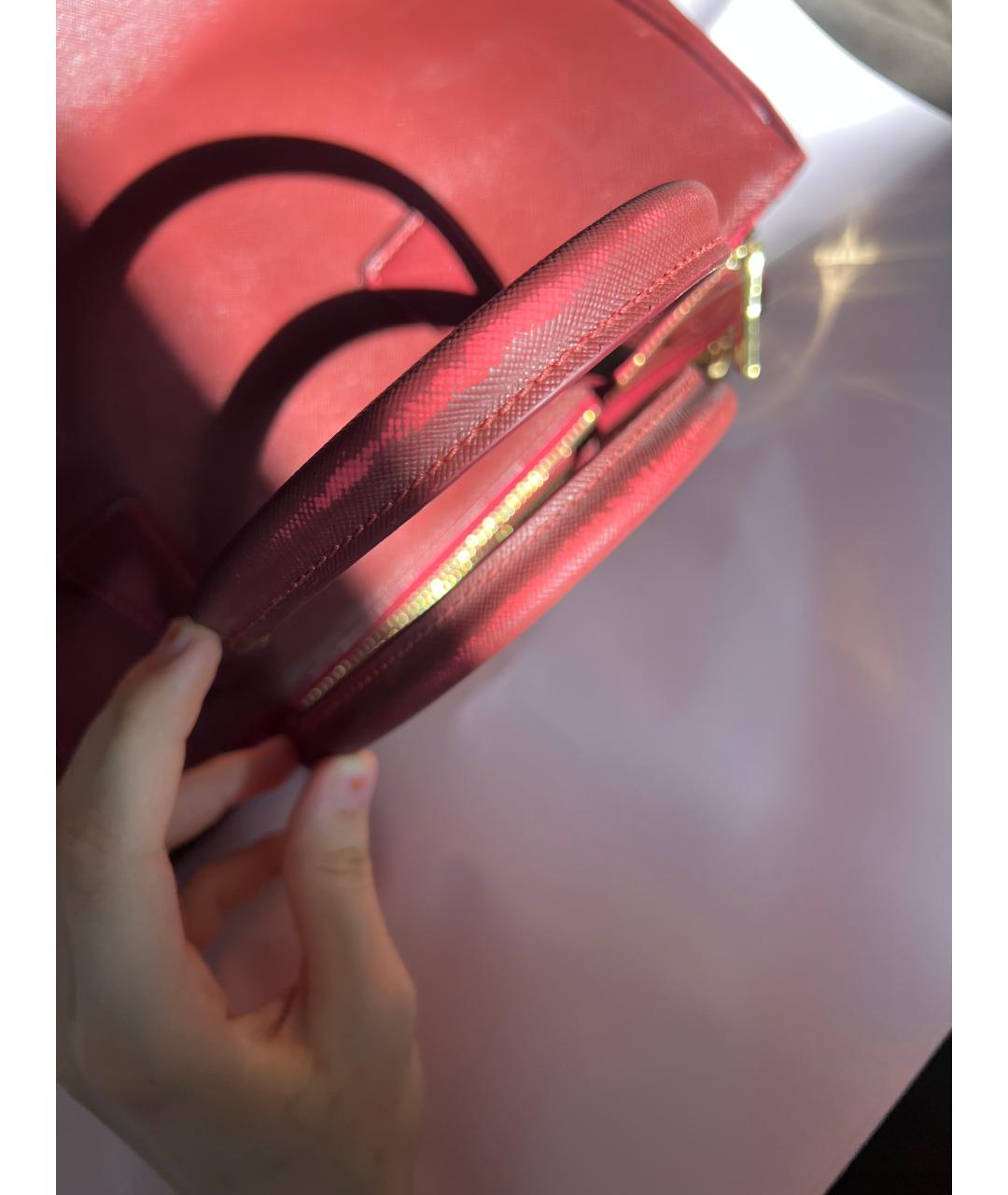 PRADA Бордовая кожаная сумка тоут, фото 8