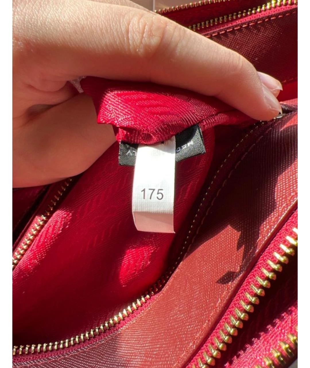 PRADA Бордовая кожаная сумка тоут, фото 6