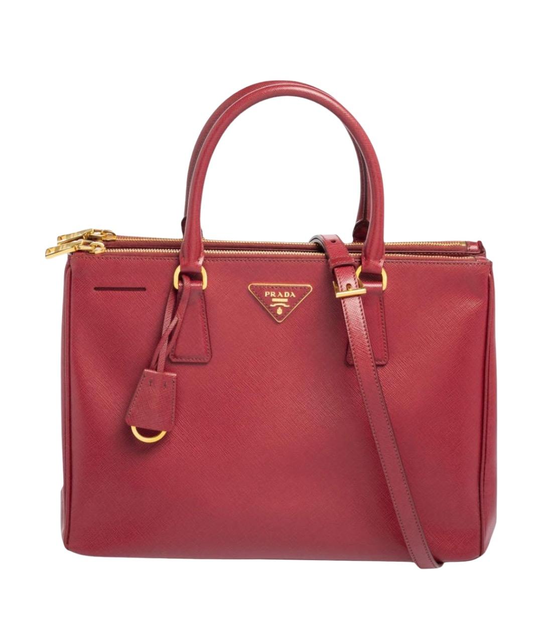 PRADA Бордовая кожаная сумка тоут, фото 1