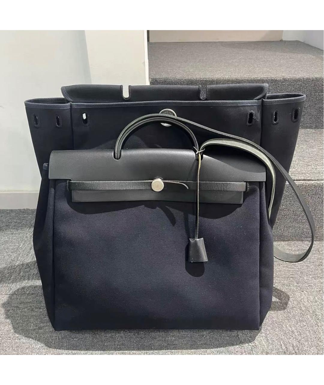 HERMES Черная тканевая сумка через плечо, фото 8