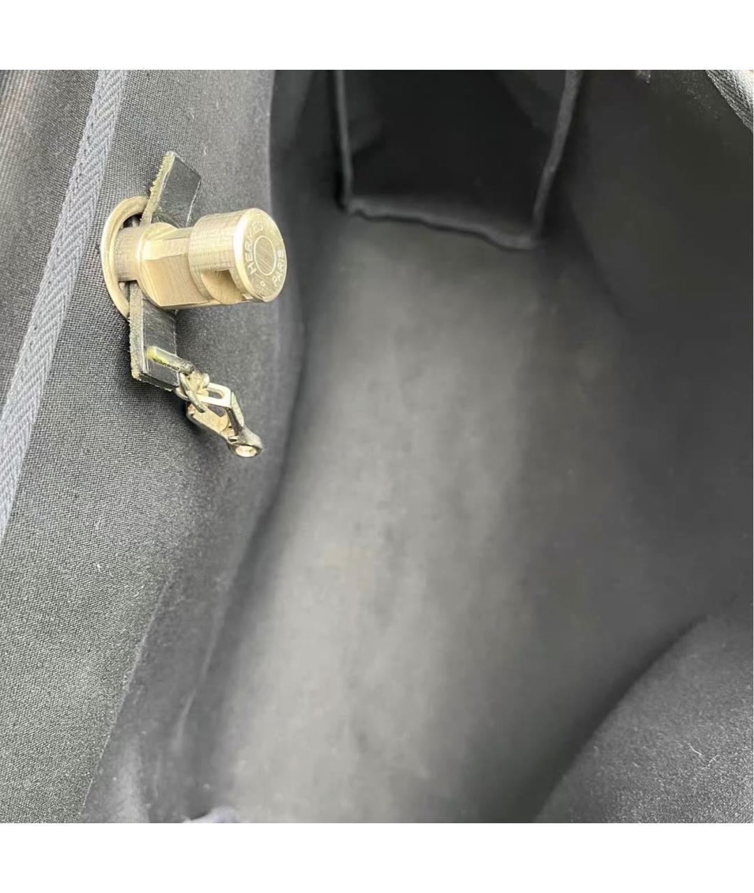 HERMES Черная тканевая сумка через плечо, фото 3