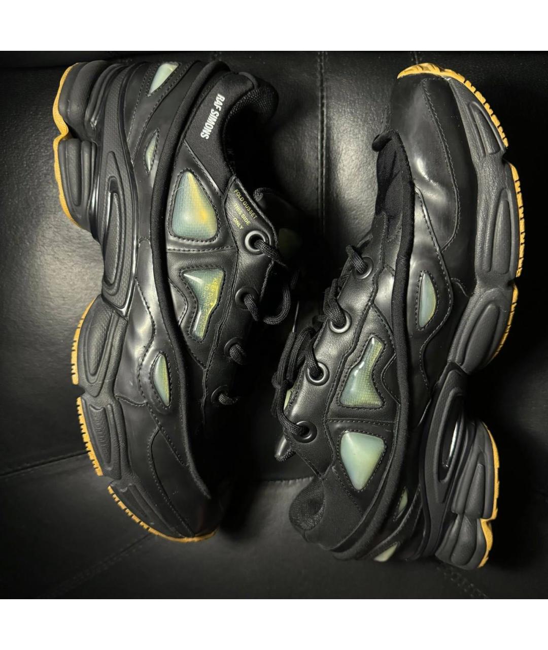 ADIDAS X RAF SIMONS Черные текстильные низкие кроссовки / кеды, фото 4