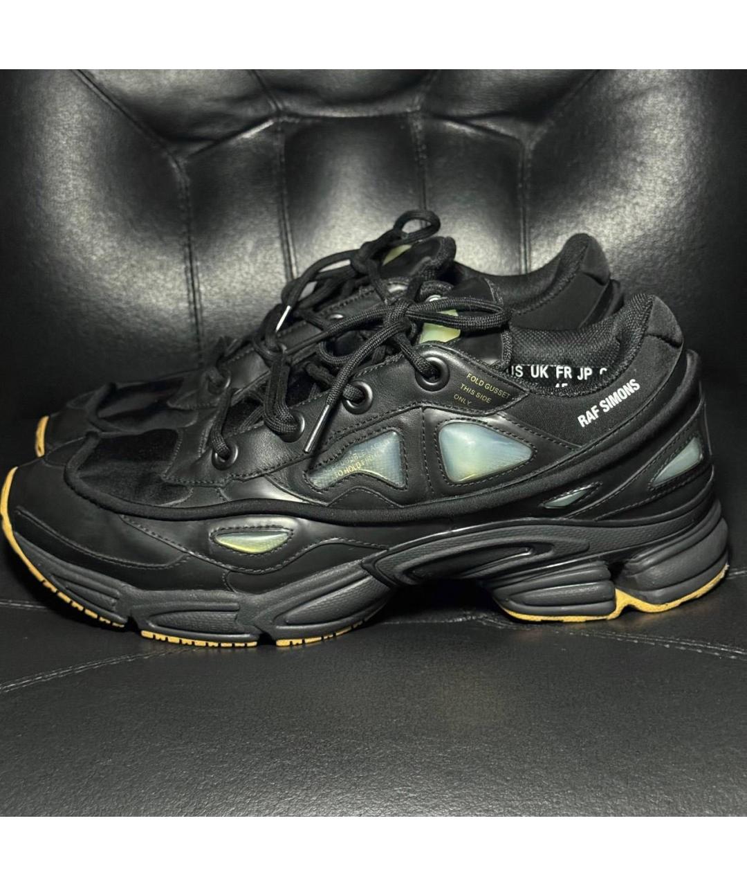 ADIDAS X RAF SIMONS Черные текстильные низкие кроссовки / кеды, фото 3