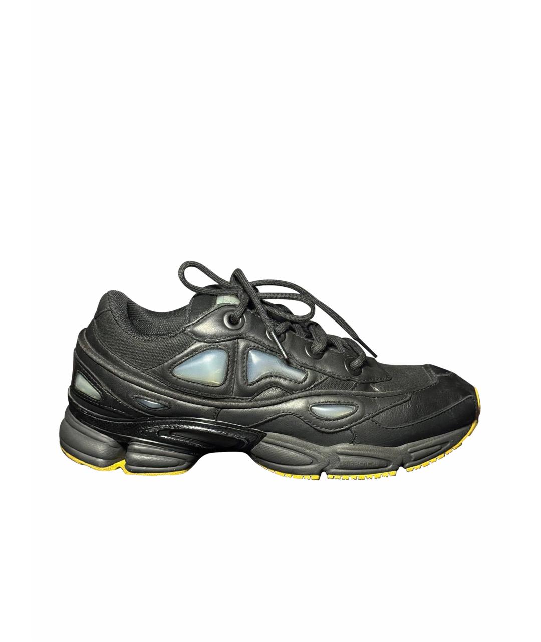 ADIDAS X RAF SIMONS Черные кожаные низкие кроссовки / кеды, фото 1