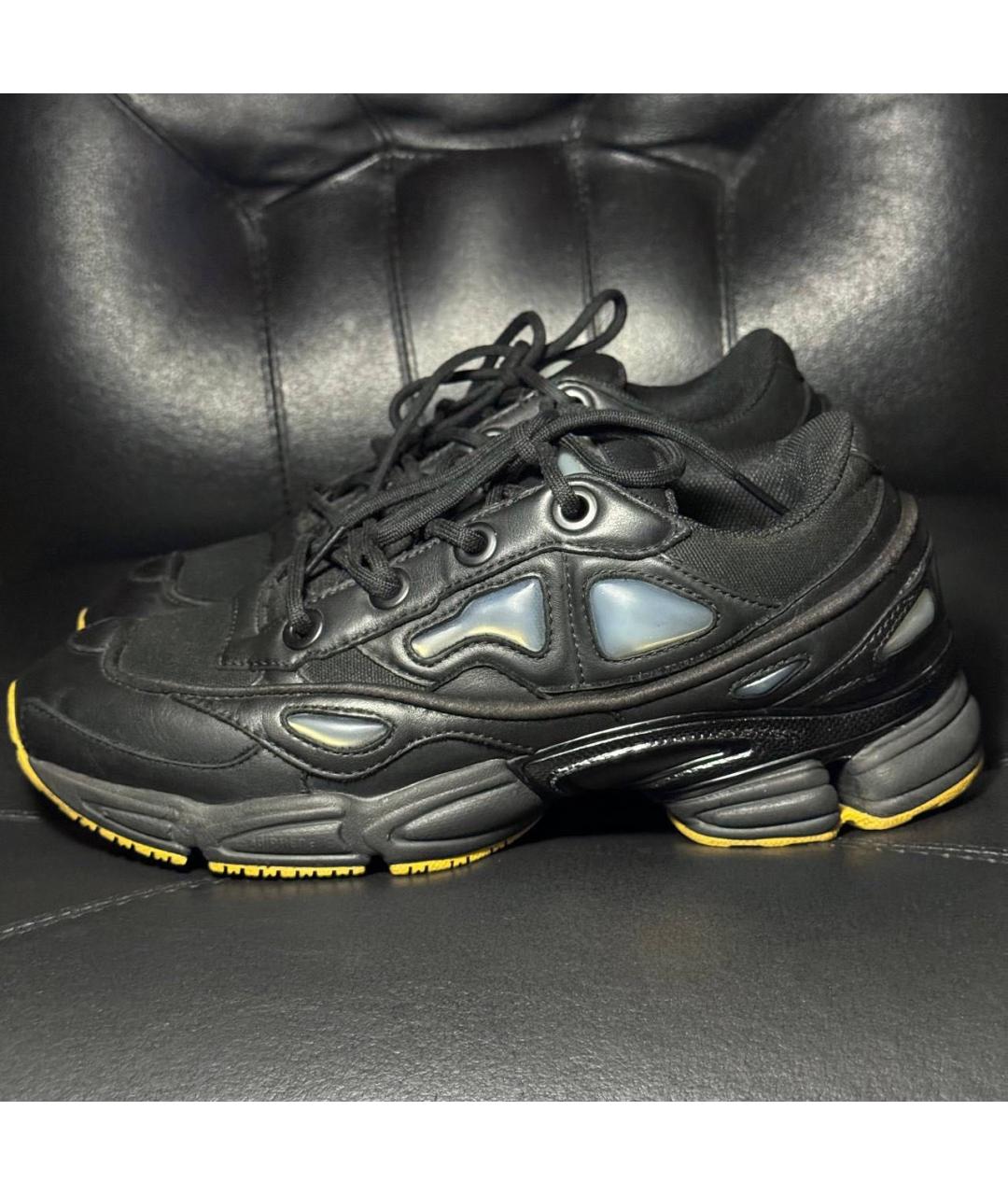 ADIDAS X RAF SIMONS Черные кожаные низкие кроссовки / кеды, фото 3