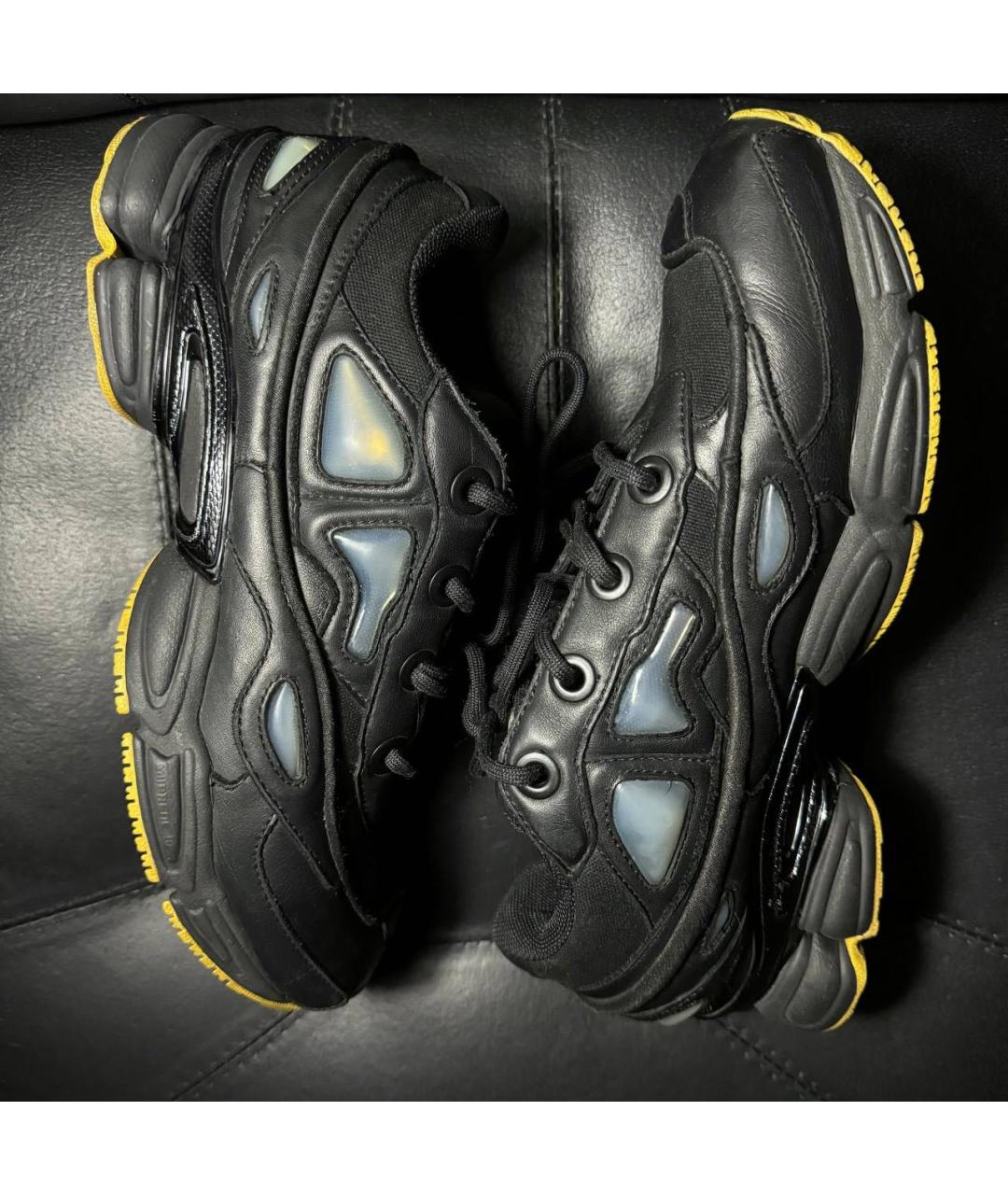 ADIDAS X RAF SIMONS Черные кожаные низкие кроссовки / кеды, фото 5