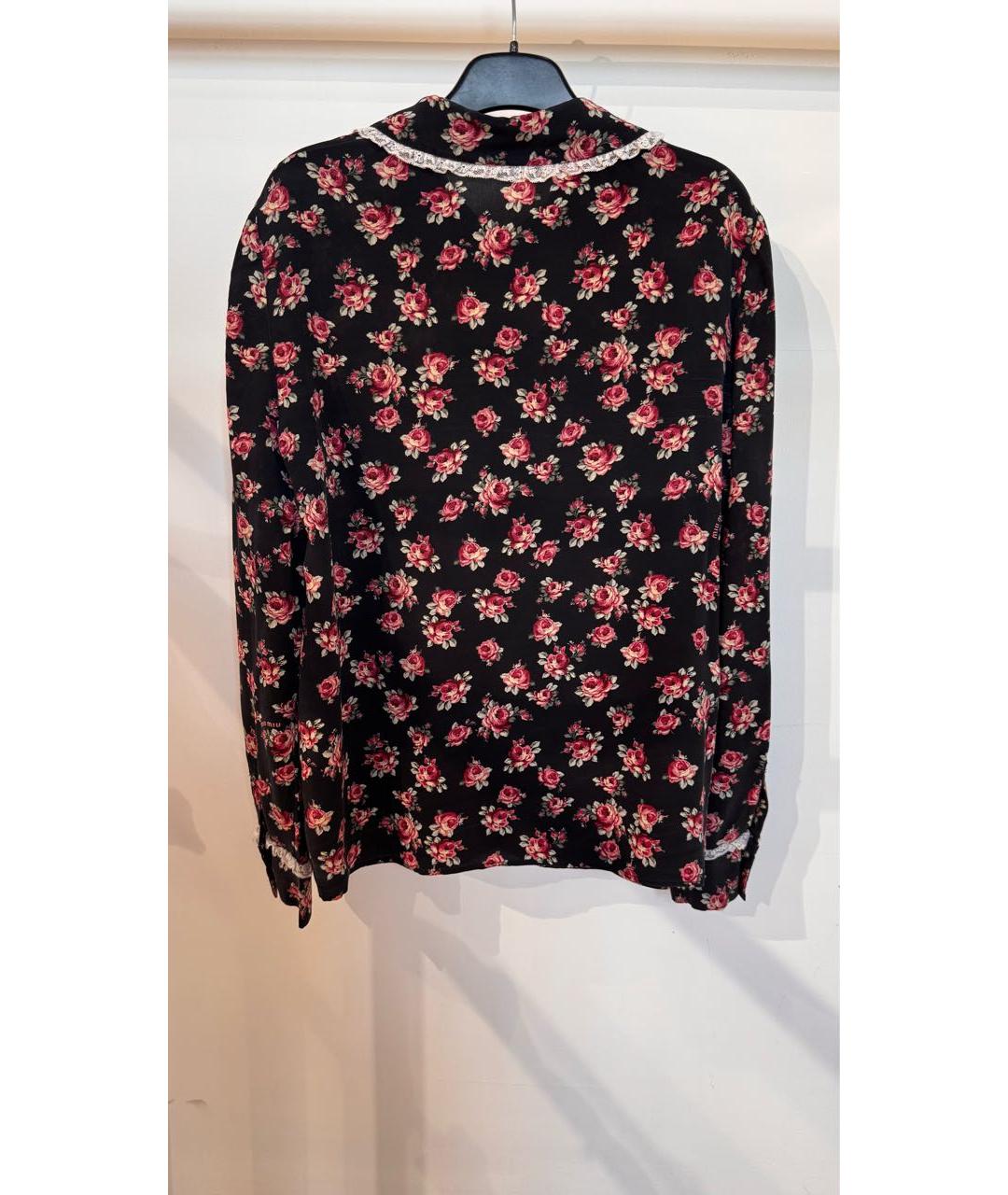 MIU MIU Черная шелковая блузы, фото 2