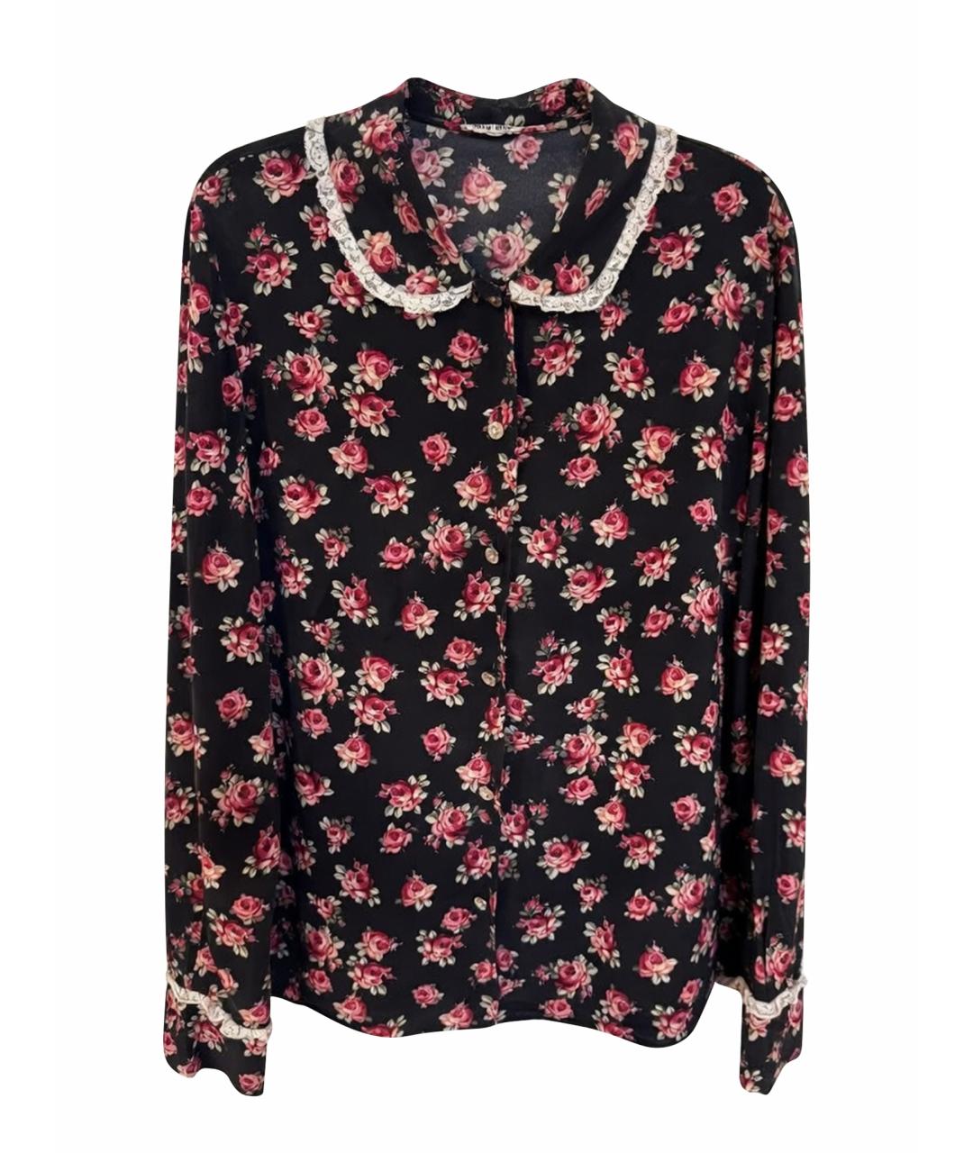 MIU MIU Черная шелковая блузы, фото 1