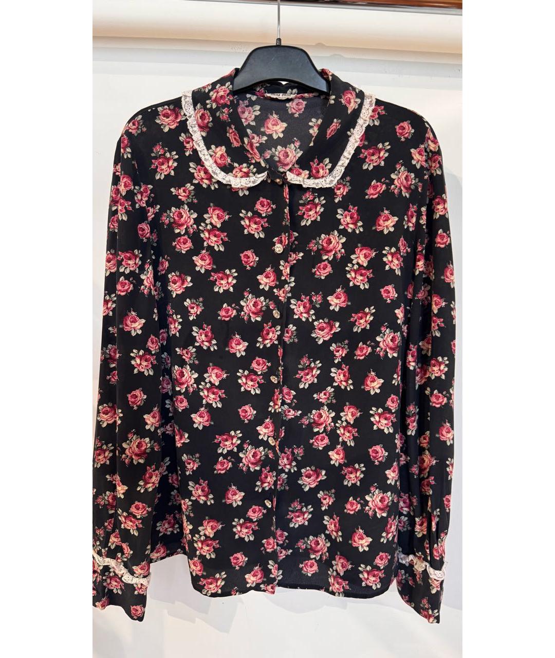 MIU MIU Черная шелковая блузы, фото 9