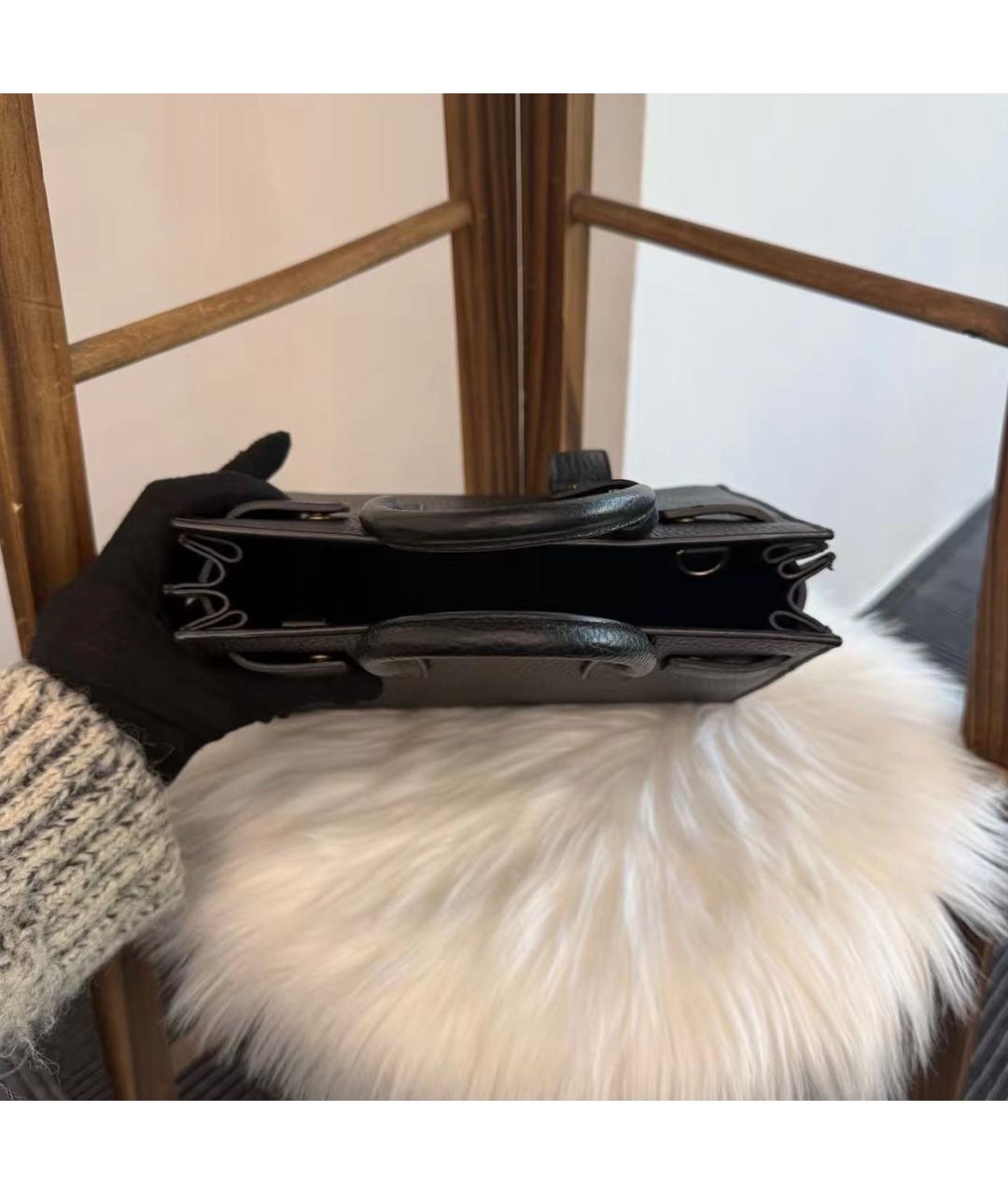 SAINT LAURENT Черная кожаная сумка тоут, фото 3