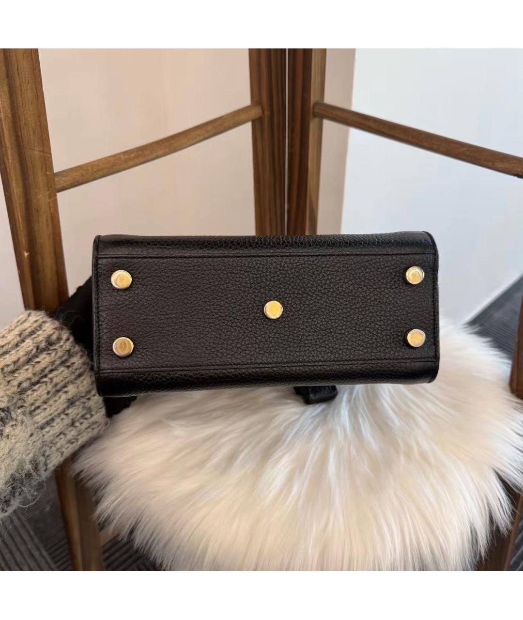 SAINT LAURENT Черная кожаная сумка тоут, фото 4