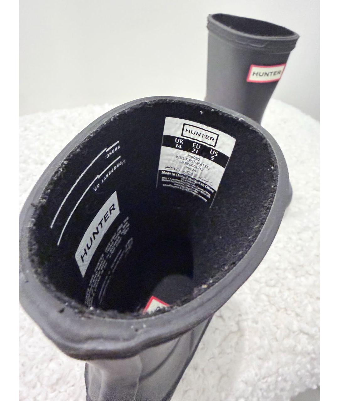 HUNTER Черные резиновые сапоги, фото 3