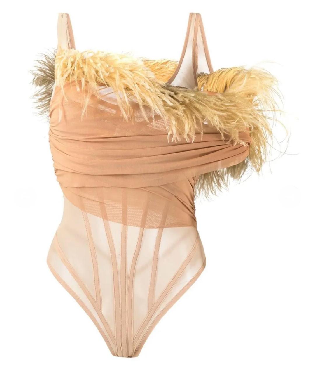 DAVID KOMA Бежевое полиамидовое боди, фото 6