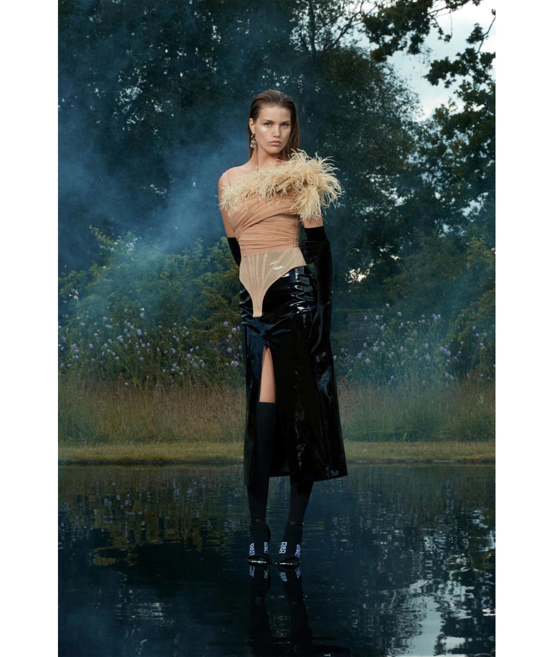 DAVID KOMA Бежевое полиамидовое боди, фото 2