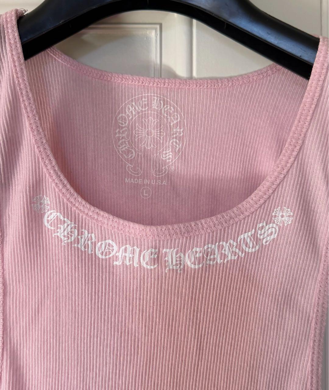 CHROME HEARTS Розовая хлопковая майка, фото 3