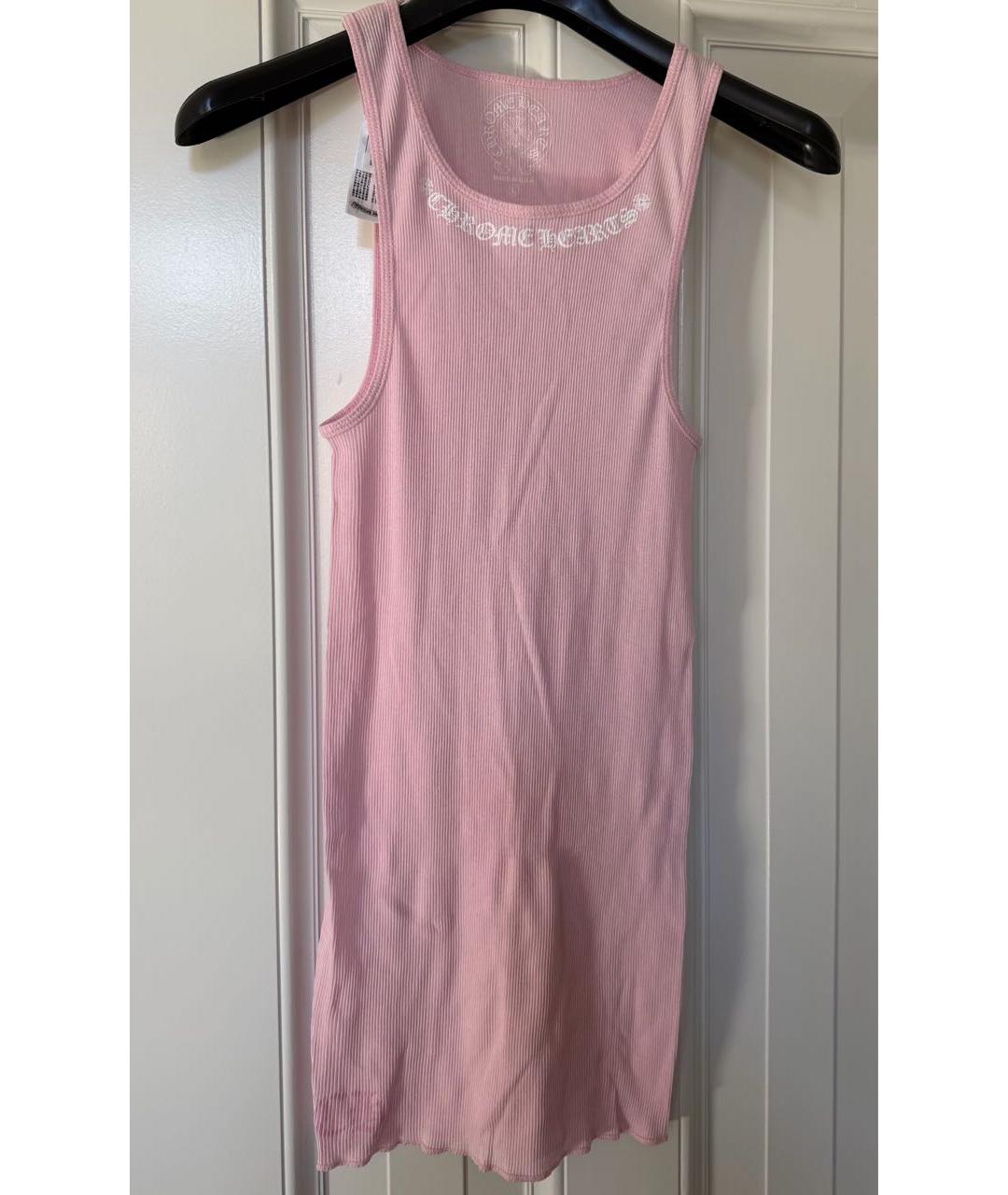 CHROME HEARTS Розовая хлопковая майка, фото 5