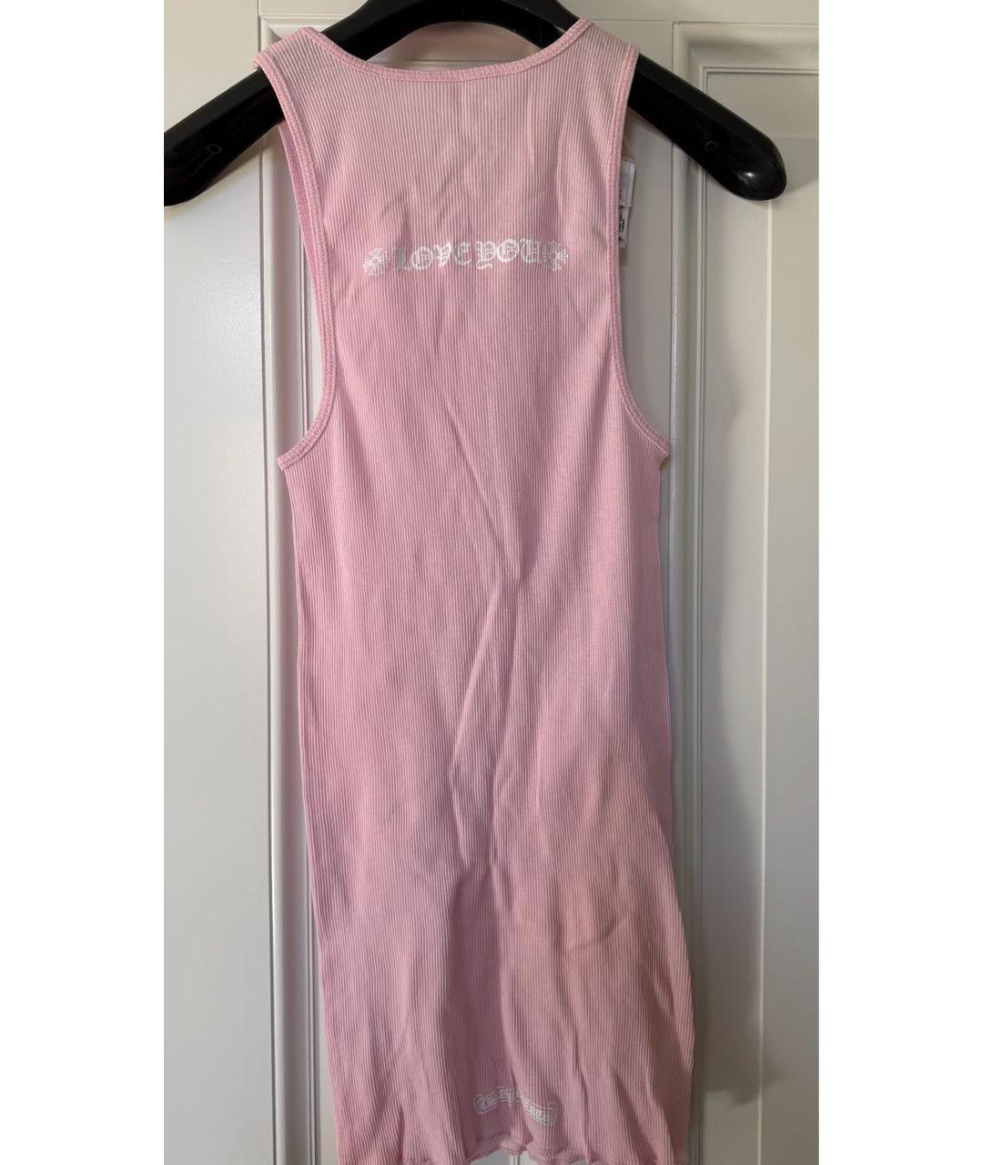 CHROME HEARTS Розовая хлопковая майка, фото 2