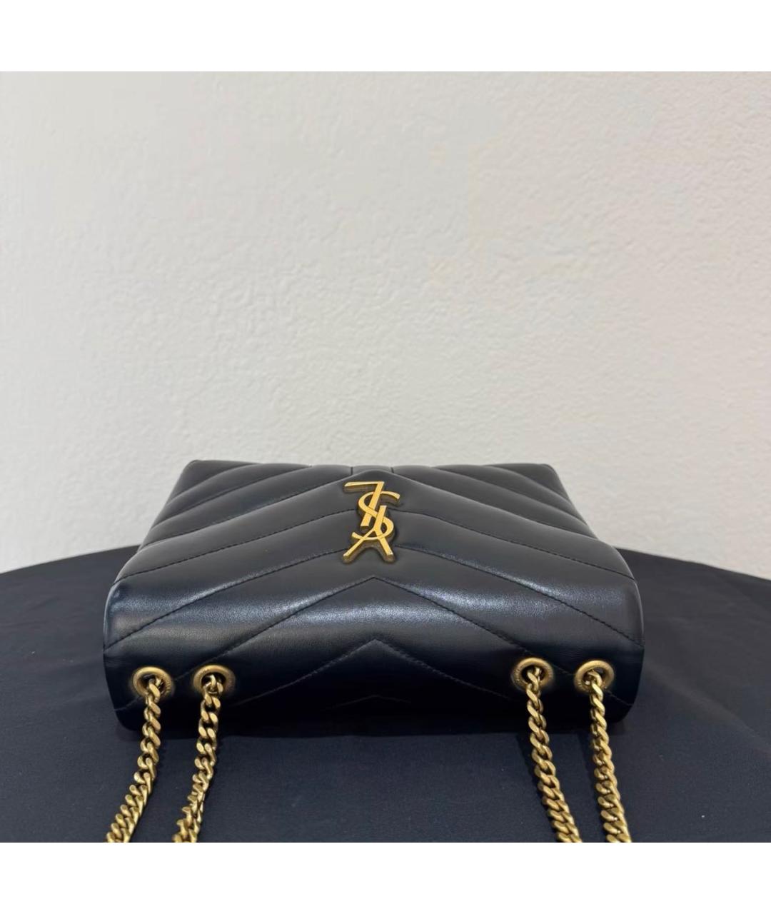 SAINT LAURENT Черная кожаная сумка тоут, фото 6