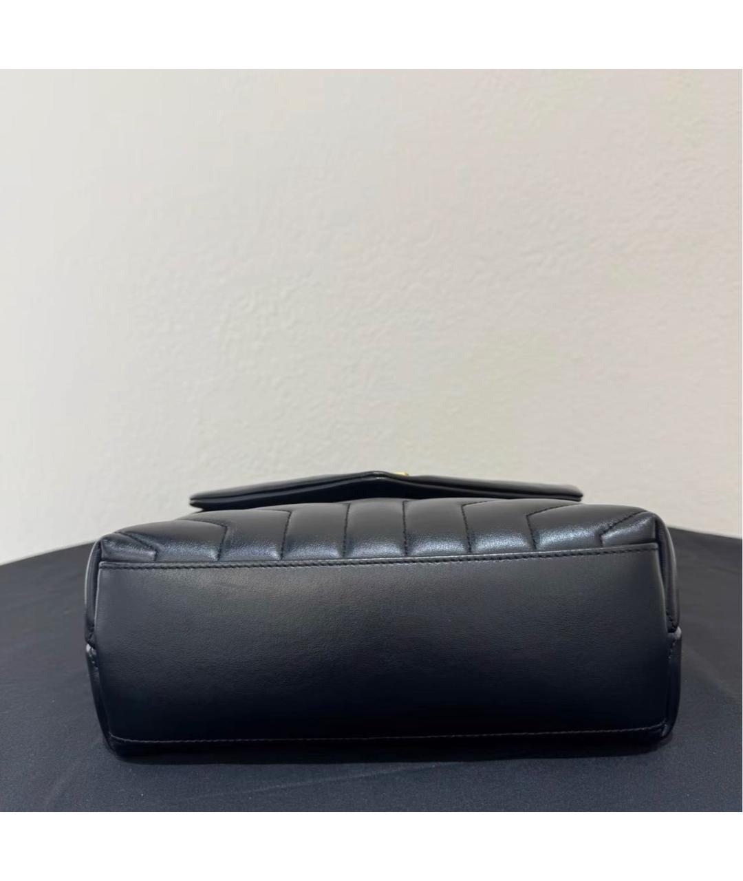 SAINT LAURENT Черная кожаная сумка тоут, фото 5