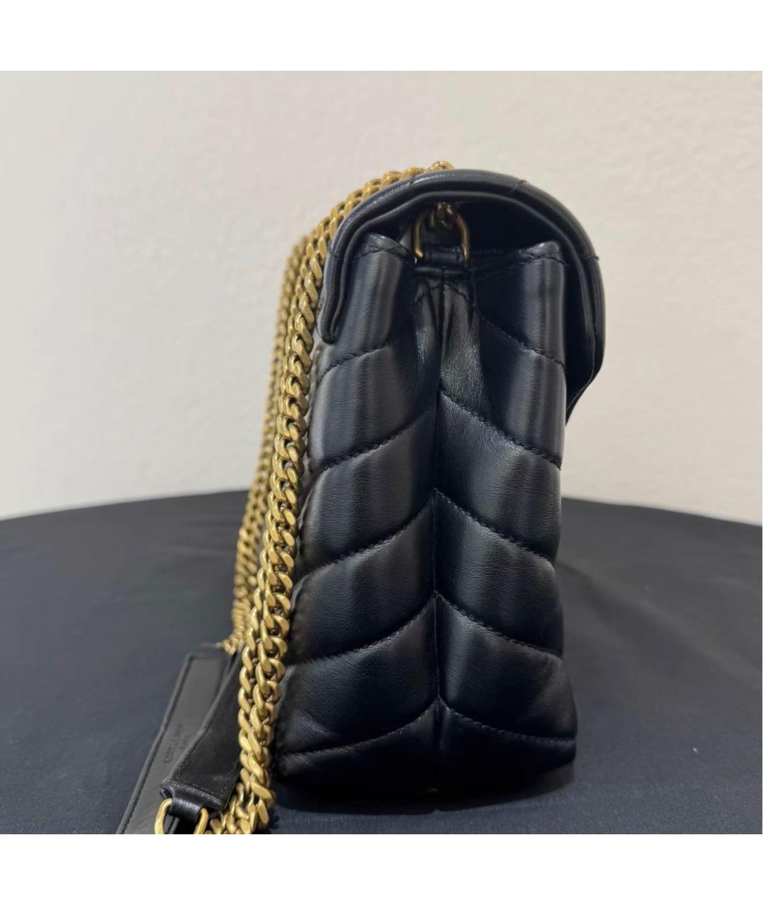 SAINT LAURENT Черная кожаная сумка тоут, фото 3