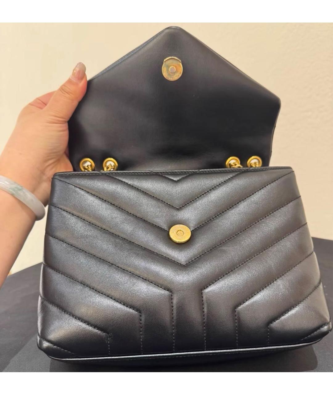 SAINT LAURENT Черная кожаная сумка тоут, фото 7